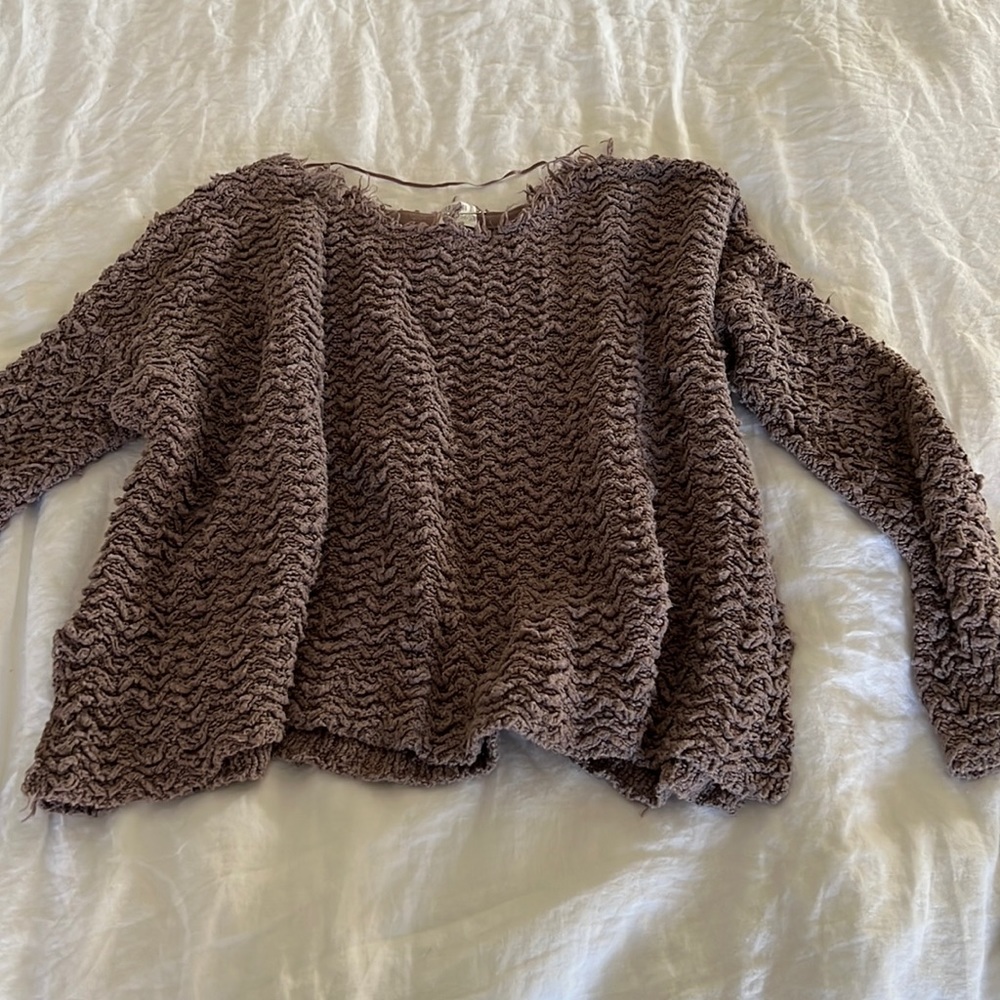 Free people knit oversized sweater purple L
